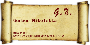 Gerber Nikoletta névjegykártya